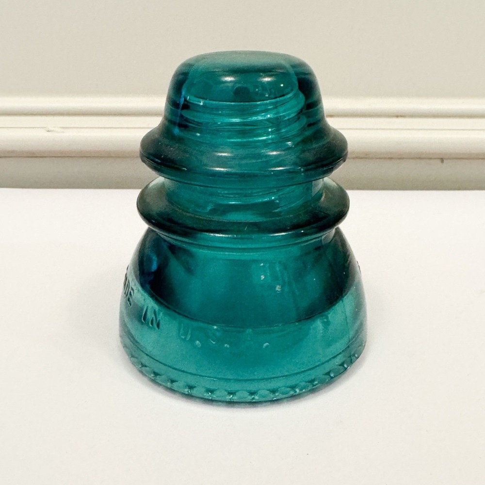 Hemingway No 42 Glass‎ Insulator Vintage Antique, Aqua Blue, 4-inch